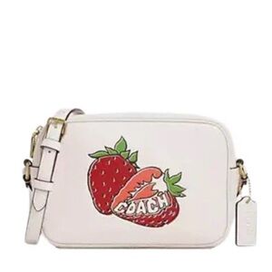 Coach White Crossbody with Strawberry Graphic